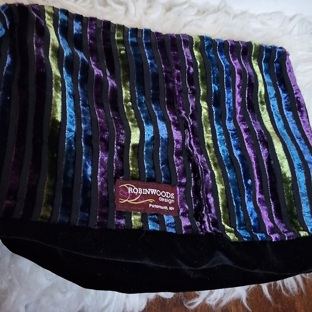 Jewel Tones Robinwood Designs Striped Short Infinity Muffler/ Scarf